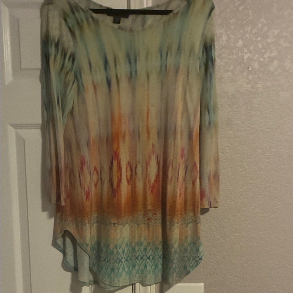 Karen Kane Multicolor Tie-Dye Blouse